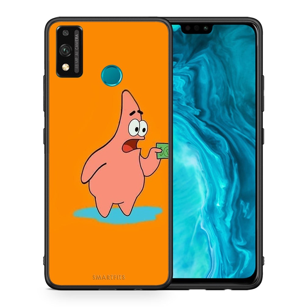 Θήκη Αγίου Βαλεντίνου Honor 9X Lite No Money 1 από τη Smartfits με σχέδιο στο πίσω μέρος και μαύρο περίβλημα | Honor 9X Lite No Money 1 case with colorful back and black bezels