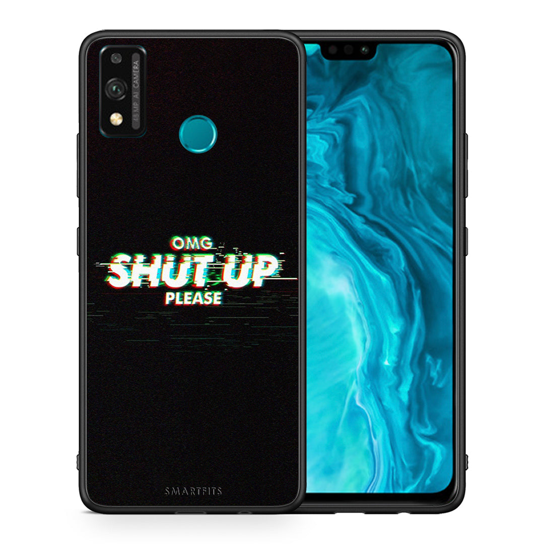 Θήκη Honor 9X Lite OMG ShutUp από τη Smartfits με σχέδιο στο πίσω μέρος και μαύρο περίβλημα | Honor 9X Lite OMG ShutUp case with colorful back and black bezels