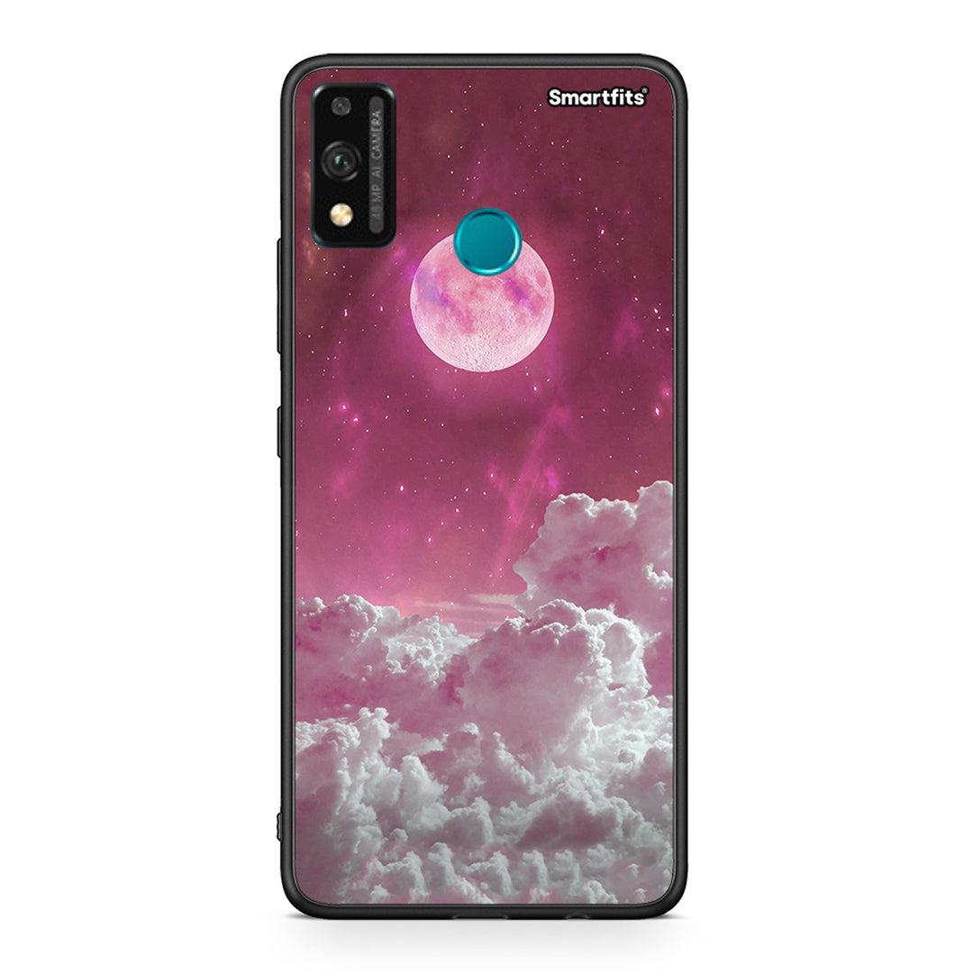 Honor 9X Lite Pink Moon Θήκη από τη Smartfits με σχέδιο στο πίσω μέρος και μαύρο περίβλημα | Smartphone case with colorful back and black bezels by Smartfits