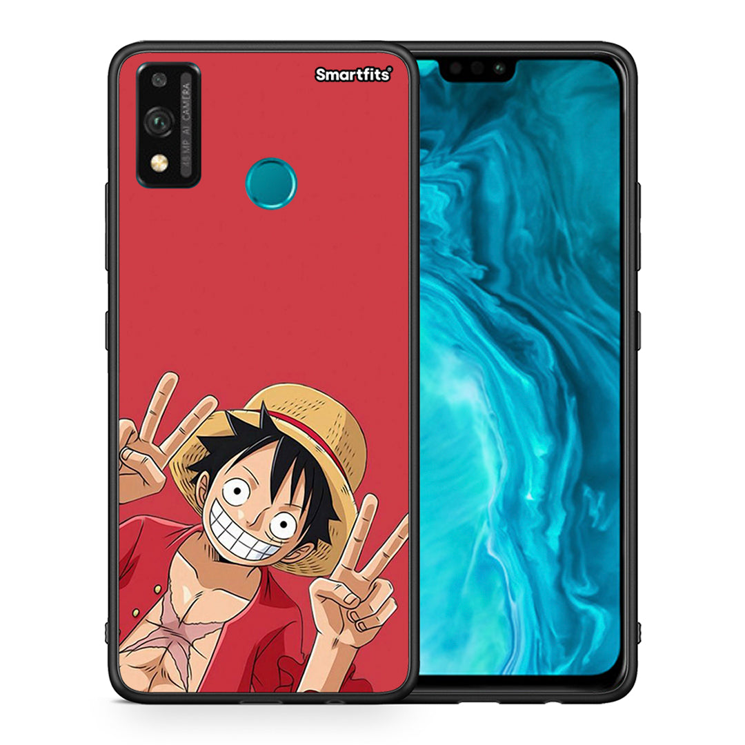 Θήκη Honor 9X Lite Pirate Luffy από τη Smartfits με σχέδιο στο πίσω μέρος και μαύρο περίβλημα | Honor 9X Lite Pirate Luffy case with colorful back and black bezels