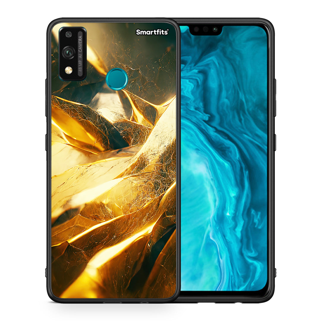 Θήκη Honor 9X Lite Real Gold από τη Smartfits με σχέδιο στο πίσω μέρος και μαύρο περίβλημα | Honor 9X Lite Real Gold case with colorful back and black bezels