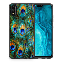 Thumbnail for Θήκη Honor 9X Lite Real Peacock Feathers από τη Smartfits με σχέδιο στο πίσω μέρος και μαύρο περίβλημα | Honor 9X Lite Real Peacock Feathers case with colorful back and black bezels