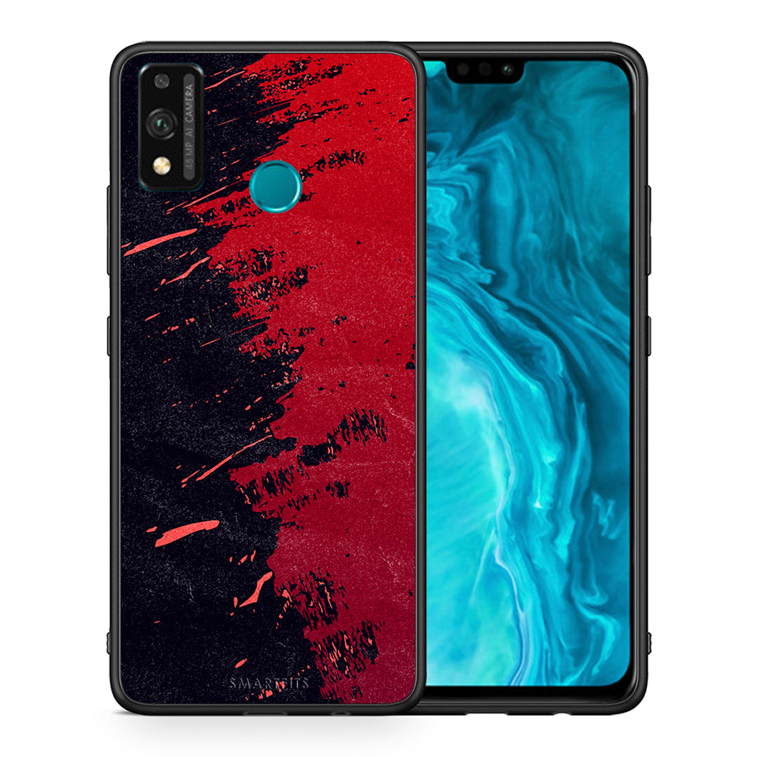 Θήκη Αγίου Βαλεντίνου Honor 9X Lite Red Paint από τη Smartfits με σχέδιο στο πίσω μέρος και μαύρο περίβλημα | Honor 9X Lite Red Paint case with colorful back and black bezels