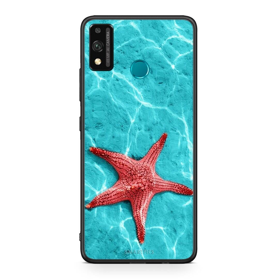 Honor 9X Lite Red Starfish Θήκη από τη Smartfits με σχέδιο στο πίσω μέρος και μαύρο περίβλημα | Smartphone case with colorful back and black bezels by Smartfits