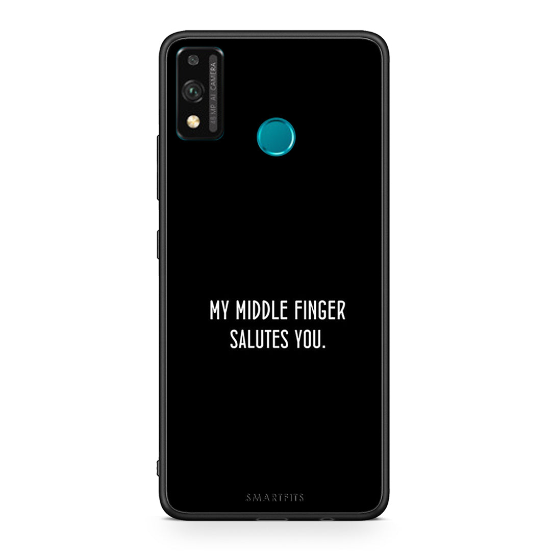 Honor 9X Lite Salute θήκη από τη Smartfits με σχέδιο στο πίσω μέρος και μαύρο περίβλημα | Smartphone case with colorful back and black bezels by Smartfits