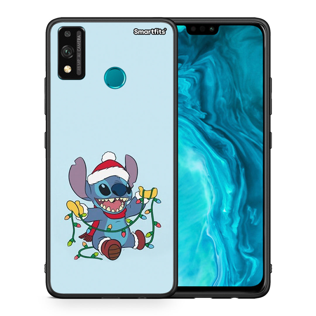 Θήκη Honor 9X Lite Santa Stich από τη Smartfits με σχέδιο στο πίσω μέρος και μαύρο περίβλημα | Honor 9X Lite Santa Stich case with colorful back and black bezels