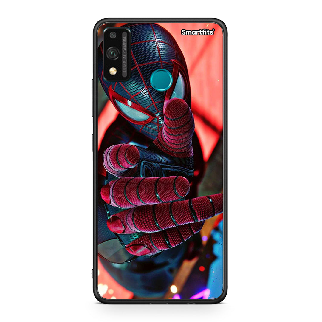 Honor 9X Lite Spider Hand Θήκη από τη Smartfits με σχέδιο στο πίσω μέρος και μαύρο περίβλημα | Smartphone case with colorful back and black bezels by Smartfits