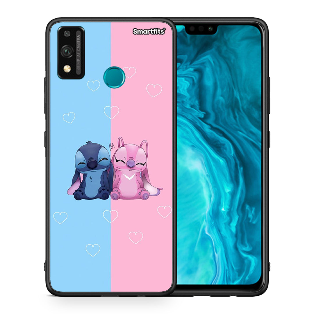 Θήκη Honor 9X Lite Stitch And Angel από τη Smartfits με σχέδιο στο πίσω μέρος και μαύρο περίβλημα | Honor 9X Lite Stitch And Angel case with colorful back and black bezels