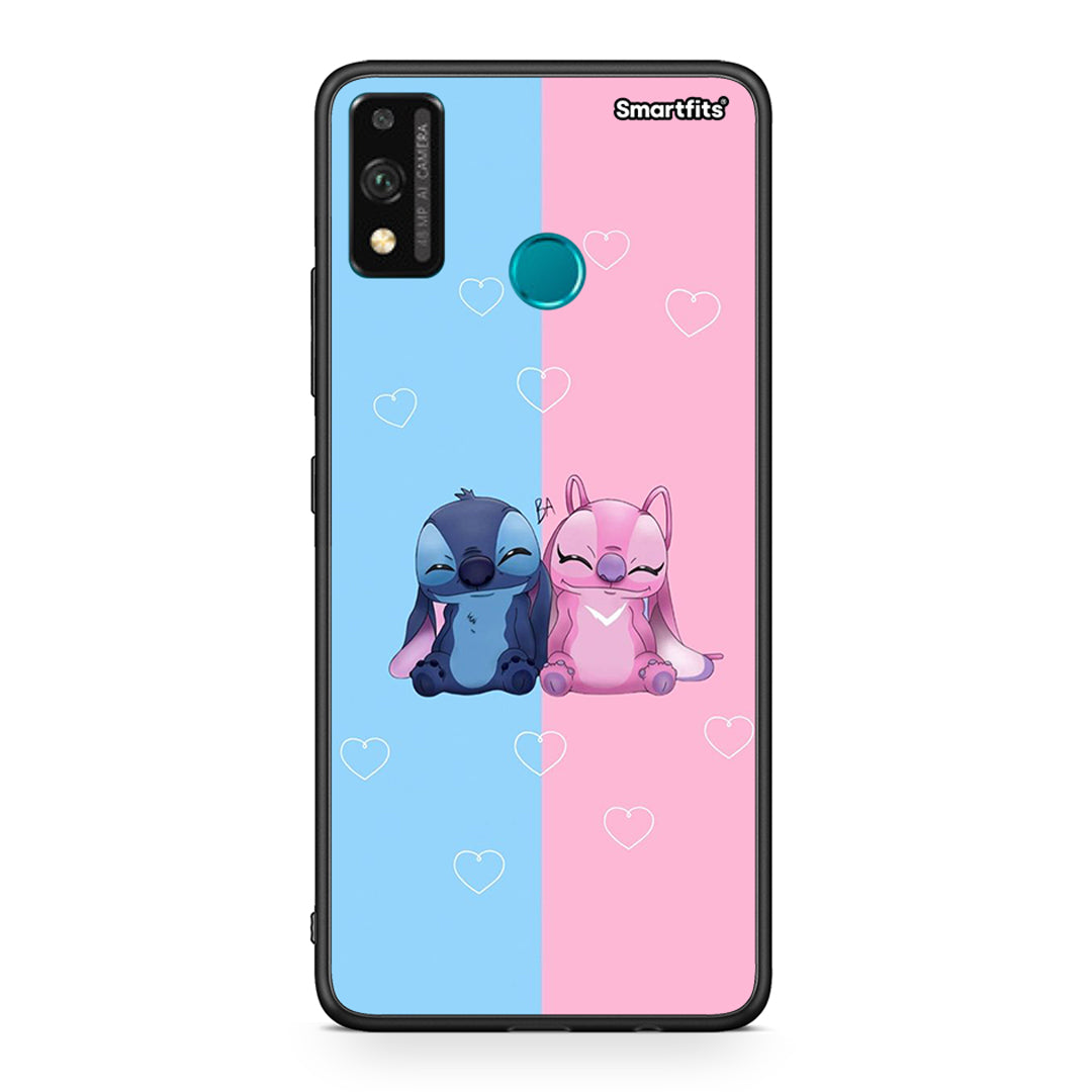 Honor 9X Lite Stitch And Angel θήκη από τη Smartfits με σχέδιο στο πίσω μέρος και μαύρο περίβλημα | Smartphone case with colorful back and black bezels by Smartfits