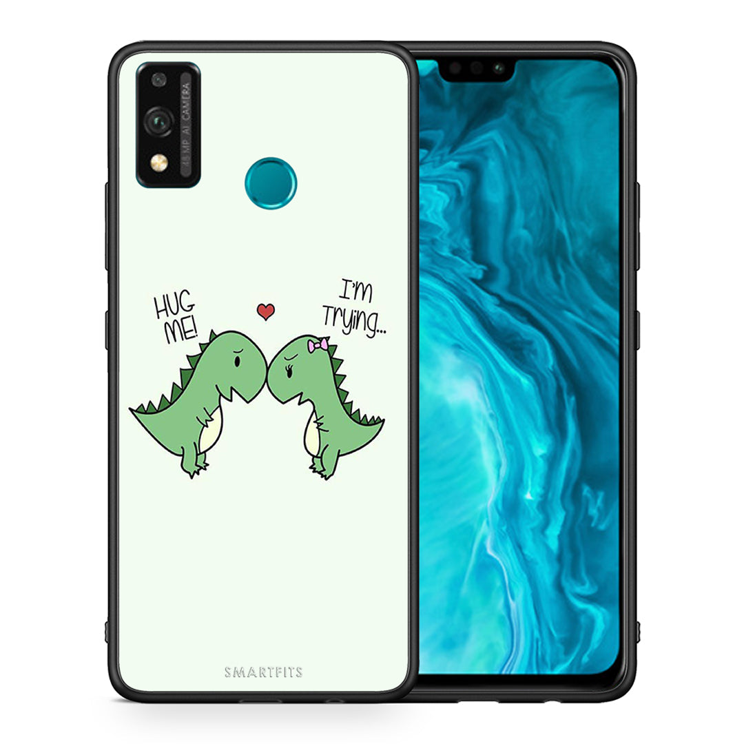 Θήκη Honor 9X Lite Rex Valentine από τη Smartfits με σχέδιο στο πίσω μέρος και μαύρο περίβλημα | Honor 9X Lite Rex Valentine case with colorful back and black bezels