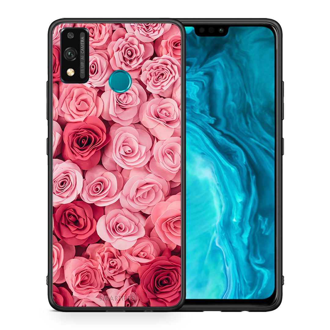 Θήκη Honor 9X Lite RoseGarden Valentine από τη Smartfits με σχέδιο στο πίσω μέρος και μαύρο περίβλημα | Honor 9X Lite RoseGarden Valentine case with colorful back and black bezels