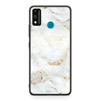 Thumbnail for Honor 9X Lite White Gold Marble θήκη από τη Smartfits με σχέδιο στο πίσω μέρος και μαύρο περίβλημα | Smartphone case with colorful back and black bezels by Smartfits