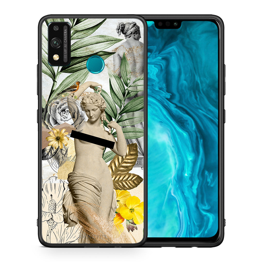 Θήκη Honor 9X Lite Woman Statue από τη Smartfits με σχέδιο στο πίσω μέρος και μαύρο περίβλημα | Honor 9X Lite Woman Statue case with colorful back and black bezels