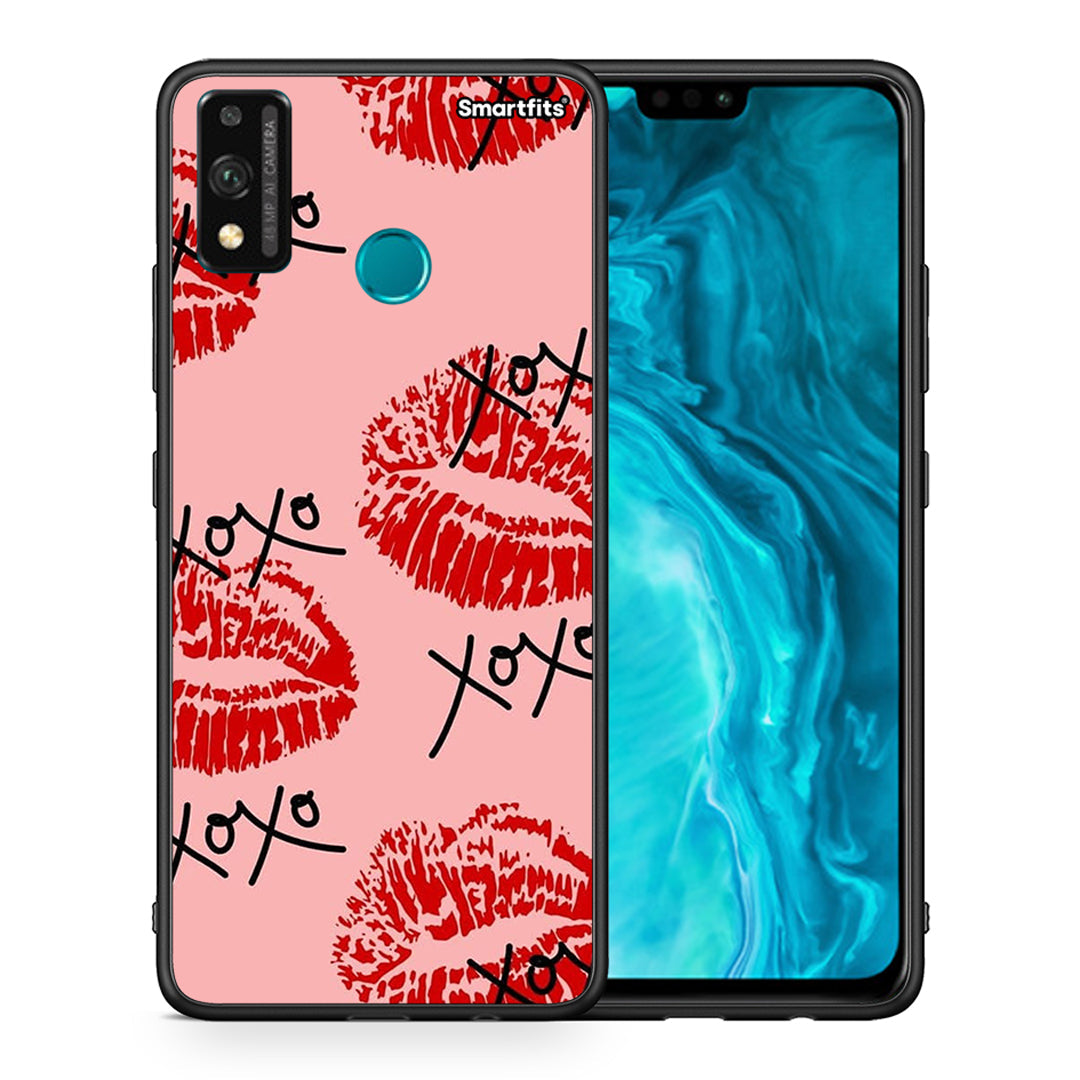 Θήκη Honor 9X Lite XOXO Lips από τη Smartfits με σχέδιο στο πίσω μέρος και μαύρο περίβλημα | Honor 9X Lite XOXO Lips case with colorful back and black bezels