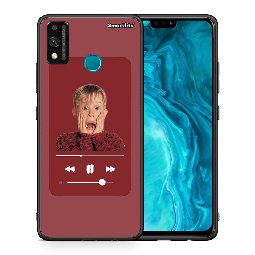 Θήκη Honor 9X Lite Xmas Alone Music από τη Smartfits με σχέδιο στο πίσω μέρος και μαύρο περίβλημα | Honor 9X Lite Xmas Alone Music case with colorful back and black bezels