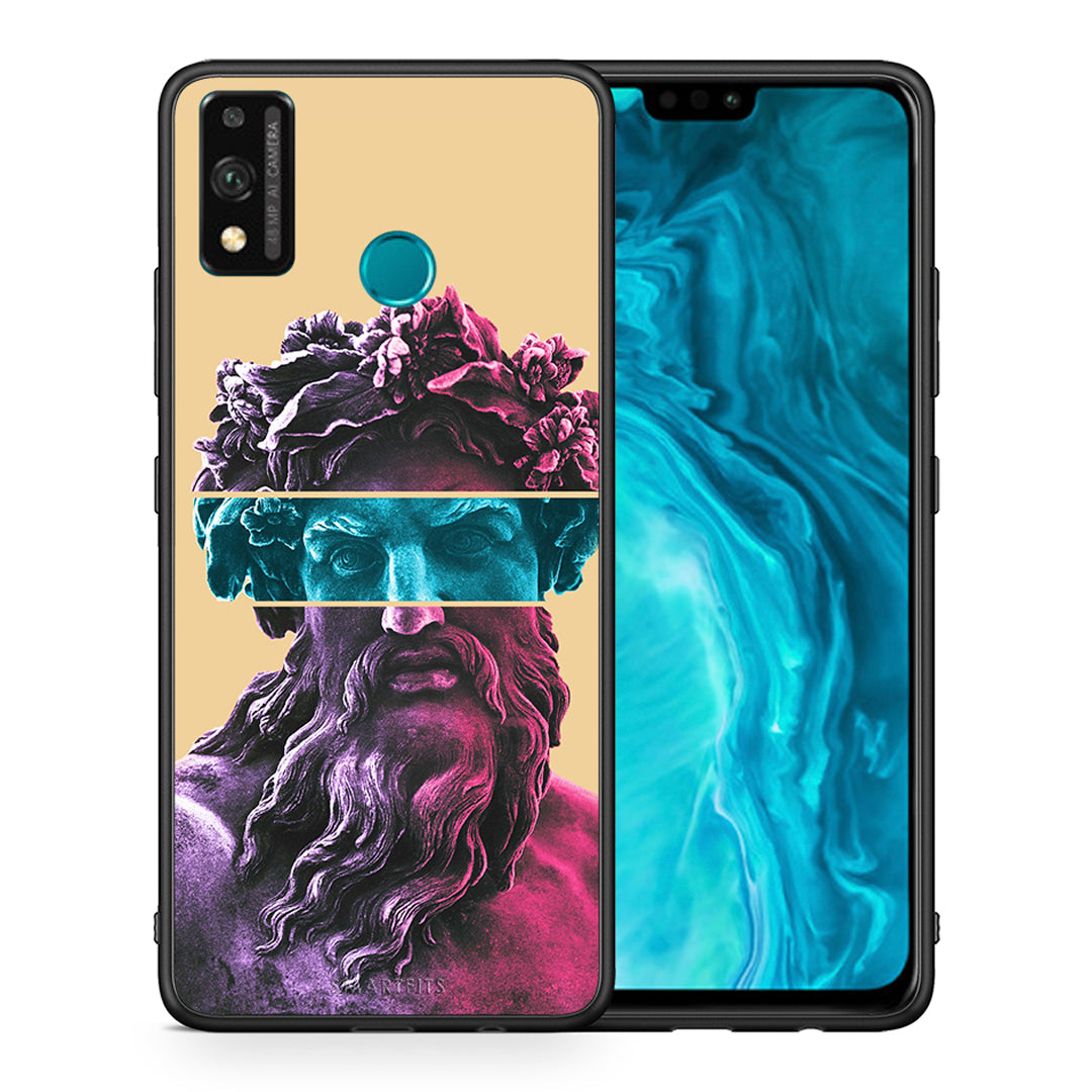 Θήκη Αγίου Βαλεντίνου Honor 9X Lite Zeus Art από τη Smartfits με σχέδιο στο πίσω μέρος και μαύρο περίβλημα | Honor 9X Lite Zeus Art case with colorful back and black bezels