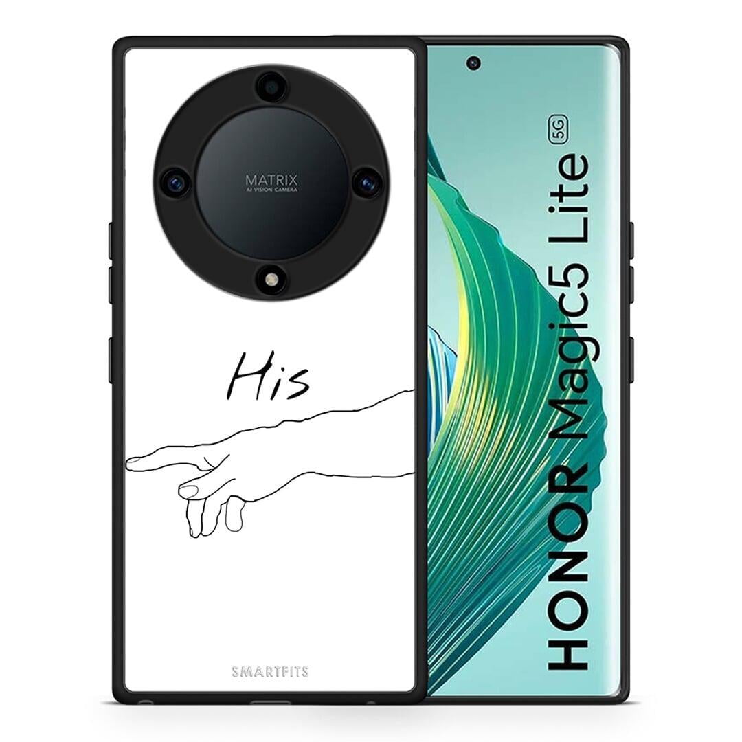 Θήκη Honor Magic5 Lite 5G / X9a Aesthetic Love 2 από τη Smartfits με σχέδιο στο πίσω μέρος και μαύρο περίβλημα | Honor Magic5 Lite 5G / X9a Aesthetic Love 2 Case with Colorful Back and Black Bezels