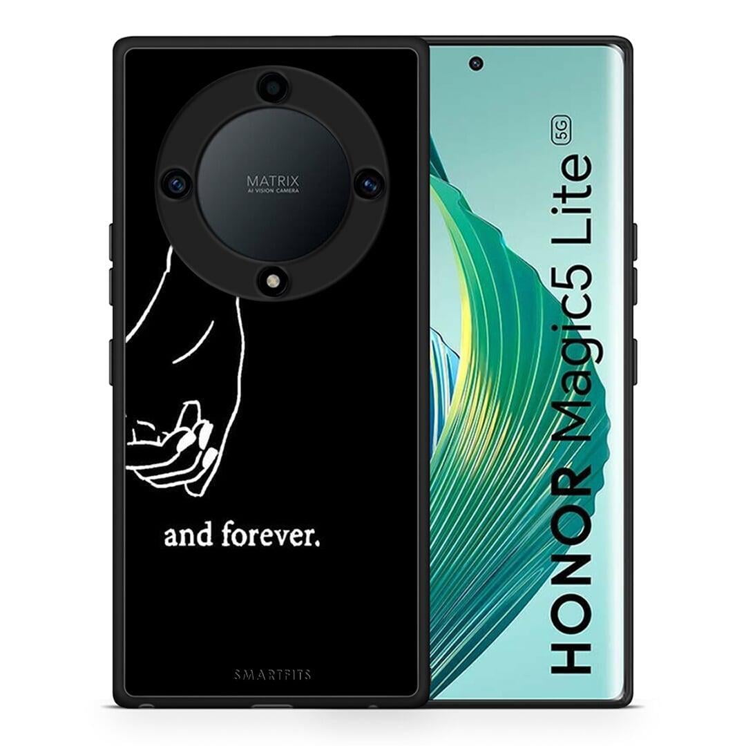 Θήκη Honor Magic5 Lite 5G / X9a Always & Forever 2 από τη Smartfits με σχέδιο στο πίσω μέρος και μαύρο περίβλημα | Honor Magic5 Lite 5G / X9a Always & Forever 2 Case with Colorful Back and Black Bezels