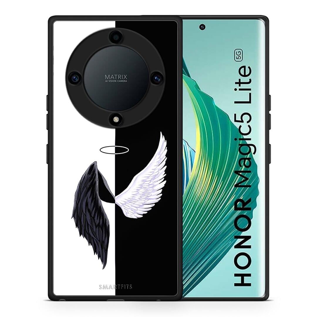 Θήκη Honor Magic5 Lite 5G / X9a Angels Demons από τη Smartfits με σχέδιο στο πίσω μέρος και μαύρο περίβλημα | Honor Magic5 Lite 5G / X9a Angels Demons Case with Colorful Back and Black Bezels