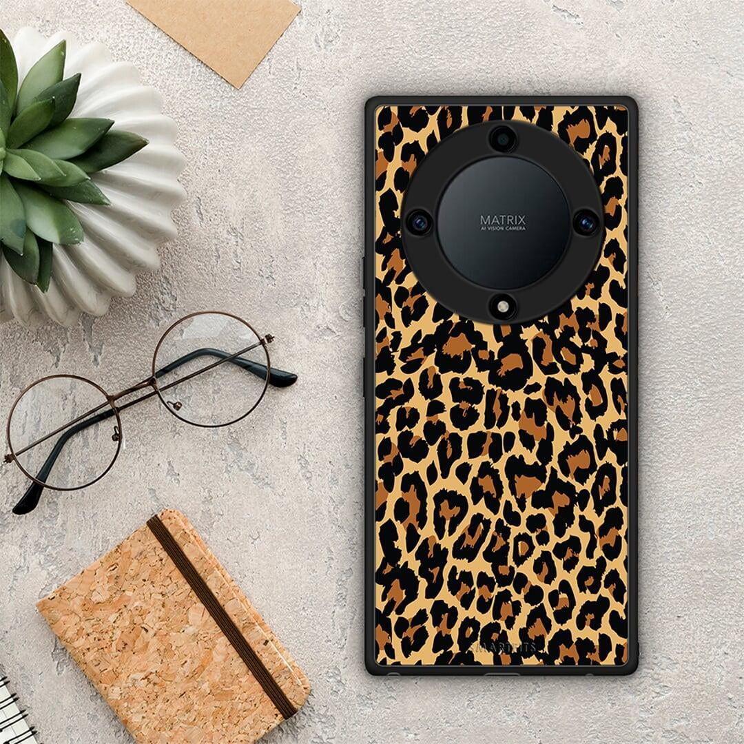 Θήκη Honor Magic5 Lite 5G / X40 / X9a Animal Leopard από τη Smartfits με σχέδιο στο πίσω μέρος και μαύρο περίβλημα | Honor Magic5 Lite 5G / X40 / X9a Animal Leopard Case with Colorful Back and Black Bezels