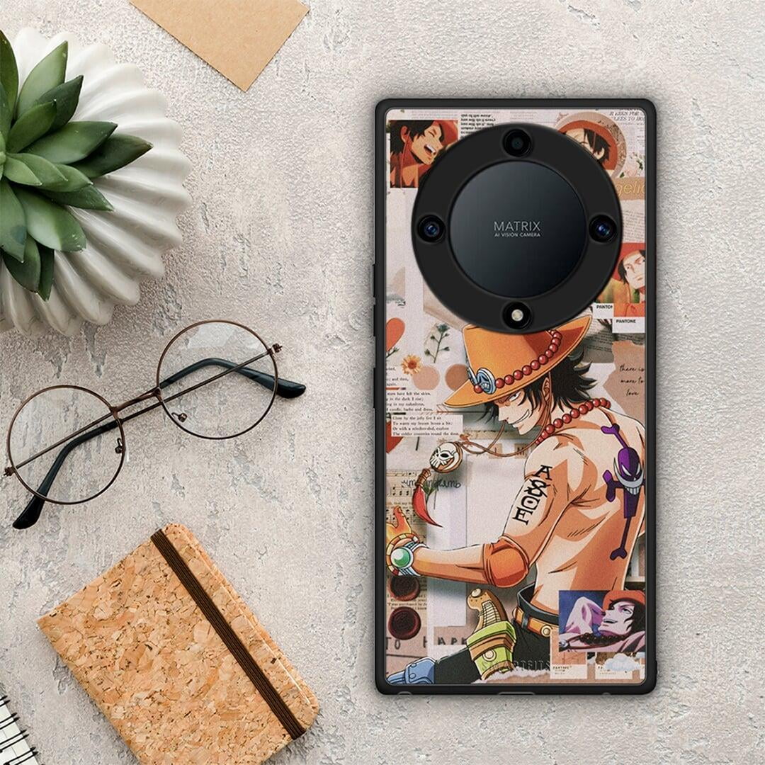 Θήκη Honor Magic5 Lite 5G / X9a Anime Collage από τη Smartfits με σχέδιο στο πίσω μέρος και μαύρο περίβλημα | Honor Magic5 Lite 5G / X9a Anime Collage Case with Colorful Back and Black Bezels