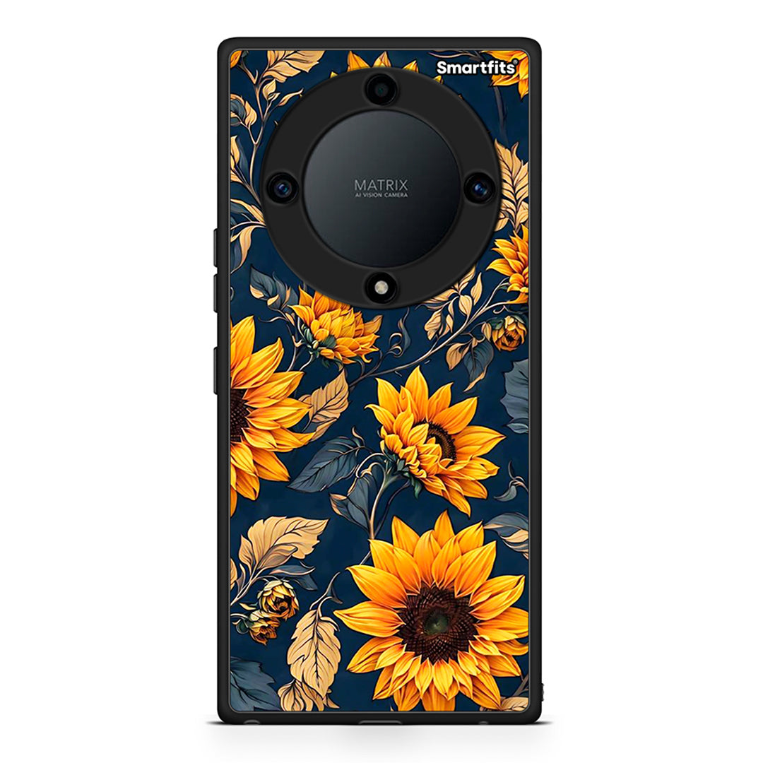 Θήκη Honor Magic5 Lite 5G / X40 / X9a Autumn Sunflowers από τη Smartfits με σχέδιο στο πίσω μέρος και μαύρο περίβλημα | Honor Magic5 Lite 5G / X40 / X9a Autumn Sunflowers Case with Colorful Back and Black Bezels