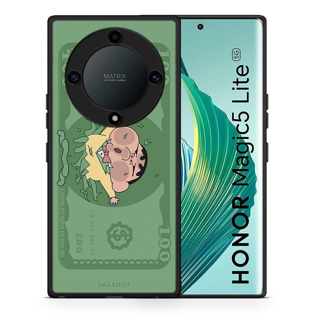 Θήκη Honor Magic5 Lite 5G / X9a Big Money από τη Smartfits με σχέδιο στο πίσω μέρος και μαύρο περίβλημα | Honor Magic5 Lite 5G / X9a Big Money Case with Colorful Back and Black Bezels