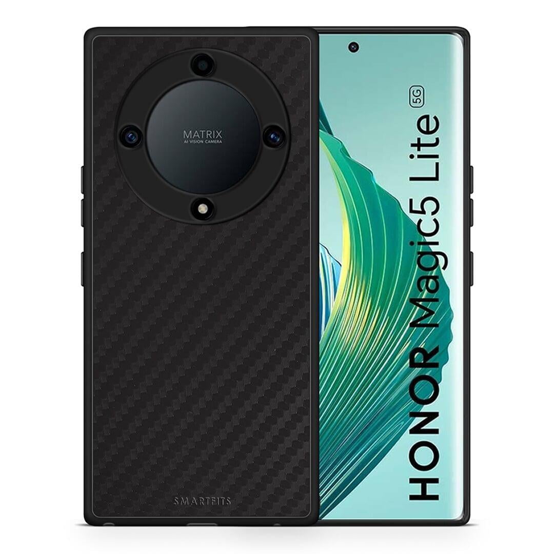 Θήκη Honor Magic5 Lite 5G / X9a Carbon Black από τη Smartfits με σχέδιο στο πίσω μέρος και μαύρο περίβλημα | Honor Magic5 Lite 5G / X9a Carbon Black Case with Colorful Back and Black Bezels