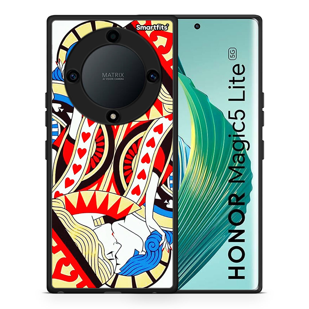 Θήκη Honor Magic5 Lite 5G / X40 / X9a Card Love από τη Smartfits με σχέδιο στο πίσω μέρος και μαύρο περίβλημα | Honor Magic5 Lite 5G / X40 / X9a Card Love Case with Colorful Back and Black Bezels
