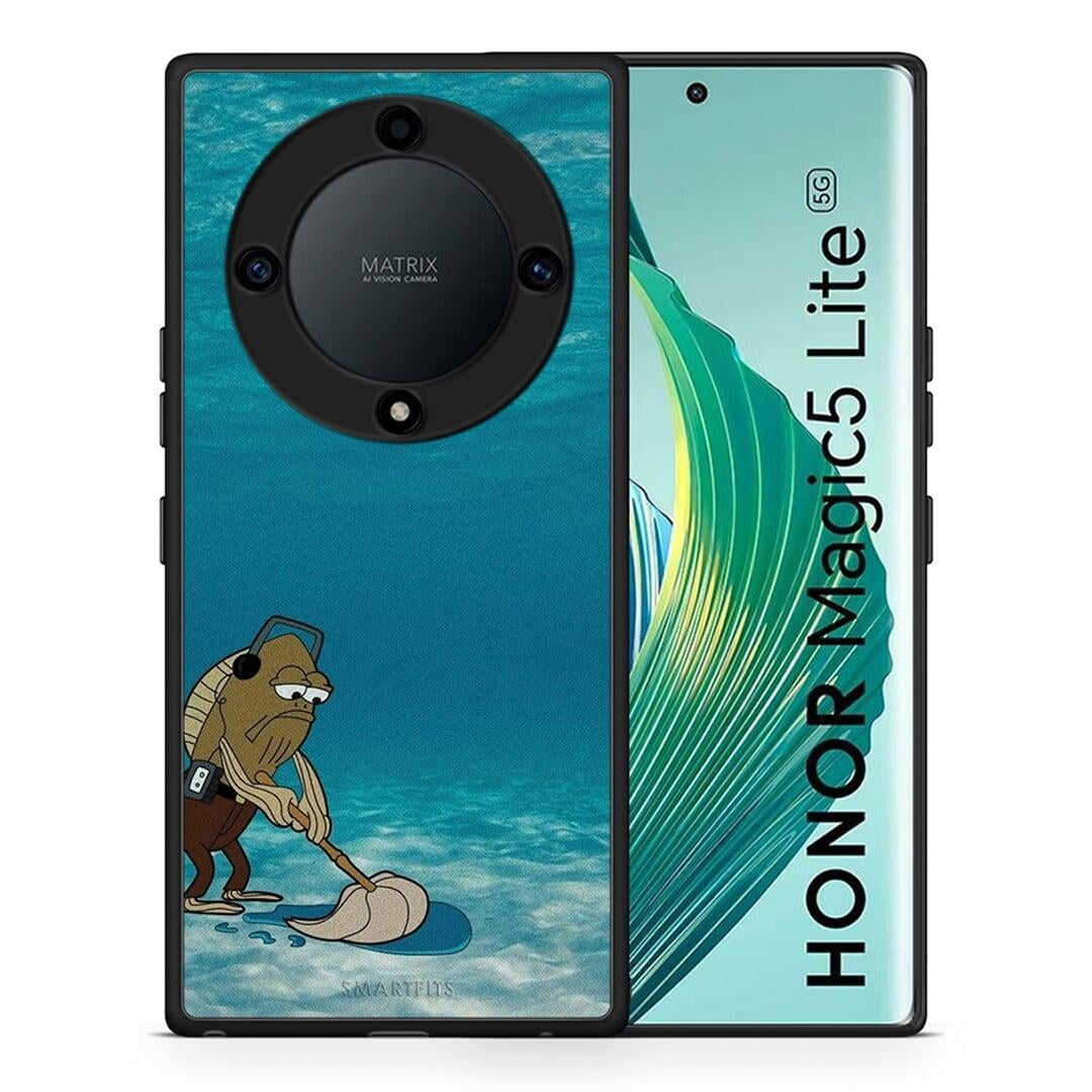 Θήκη Honor Magic5 Lite 5G / X9a Clean The Ocean από τη Smartfits με σχέδιο στο πίσω μέρος και μαύρο περίβλημα | Honor Magic5 Lite 5G / X9a Clean The Ocean Case with Colorful Back and Black Bezels