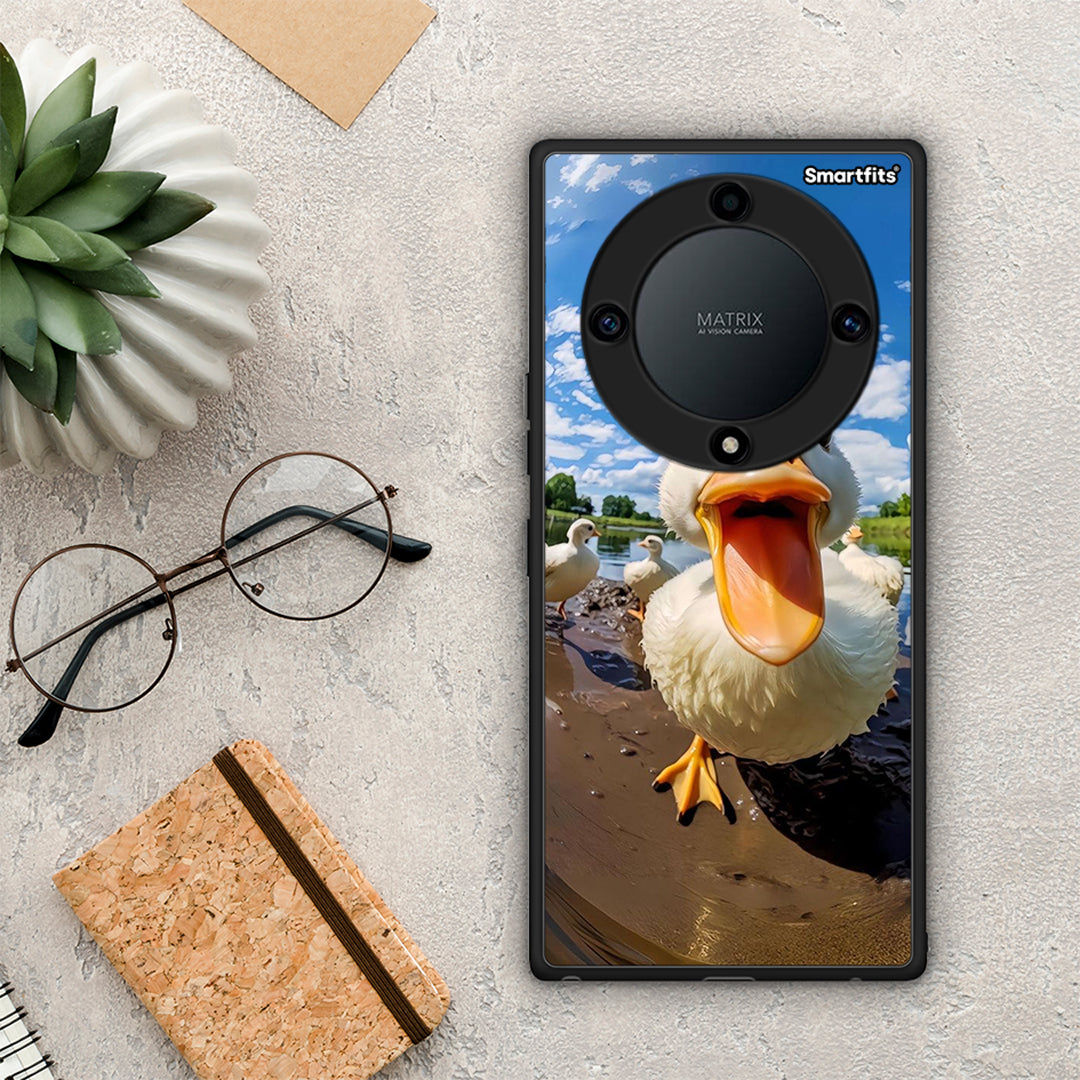 Θήκη Honor Magic5 Lite 5G / X40 / X9a Duck Face από τη Smartfits με σχέδιο στο πίσω μέρος και μαύρο περίβλημα | Honor Magic5 Lite 5G / X40 / X9a Duck Face Case with Colorful Back and Black Bezels