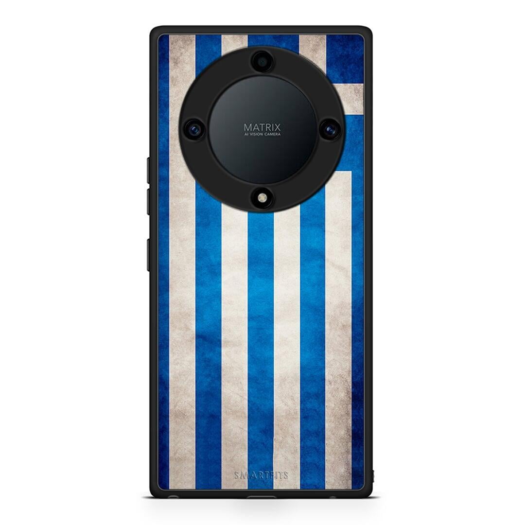 Θήκη Honor Magic5 Lite 5G / X9a Flag Greek από τη Smartfits με σχέδιο στο πίσω μέρος και μαύρο περίβλημα | Honor Magic5 Lite 5G / X9a Flag Greek Case with Colorful Back and Black Bezels