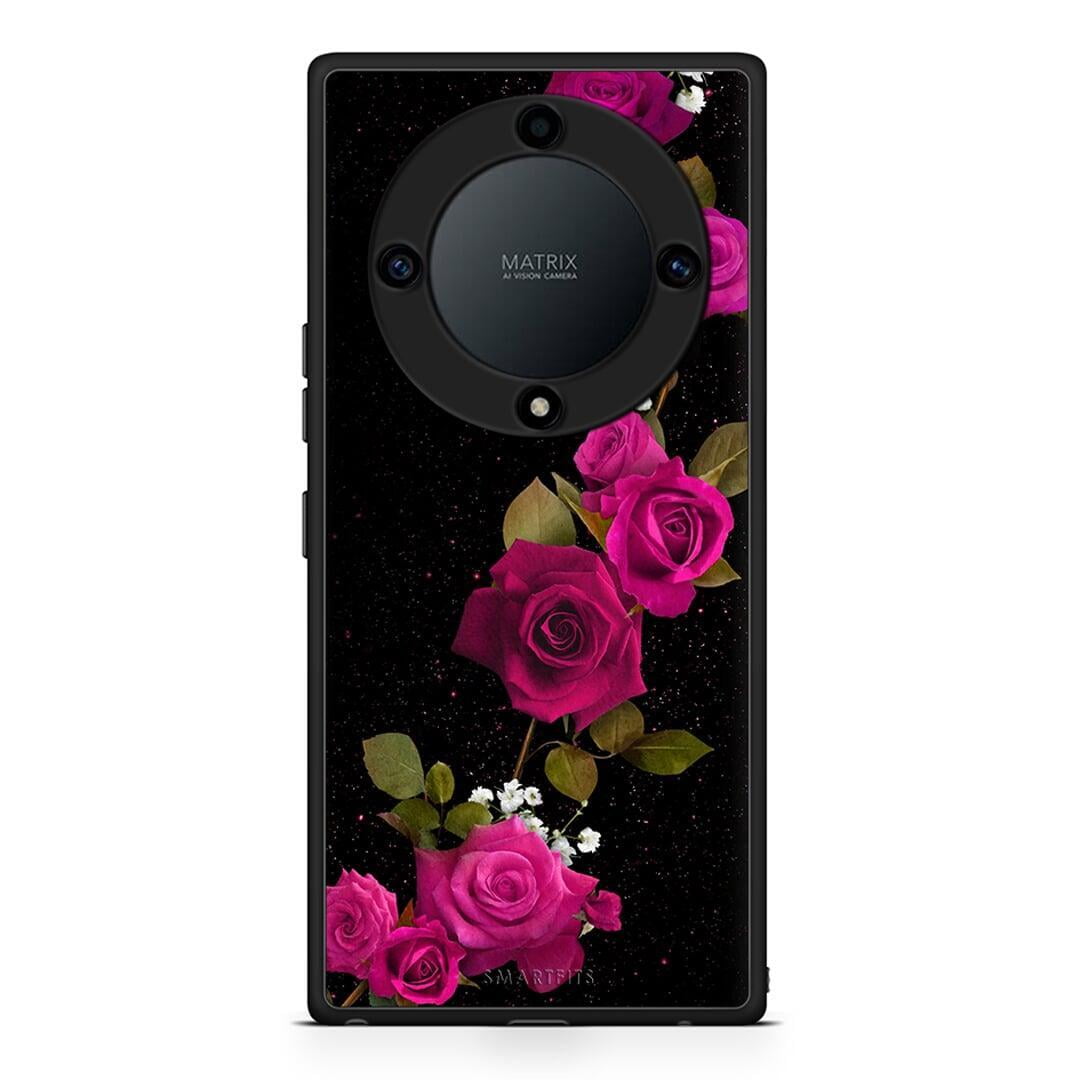 Θήκη Honor Magic5 Lite 5G / X40 / X9a Flower Red Roses από τη Smartfits με σχέδιο στο πίσω μέρος και μαύρο περίβλημα | Honor Magic5 Lite 5G / X40 / X9a Flower Red Roses Case with Colorful Back and Black Bezels
