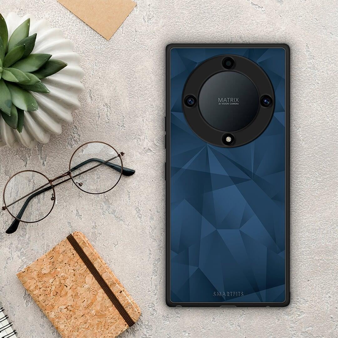 Θήκη Honor Magic5 Lite 5G / X40 / X9a Geometric Blue Abstract από τη Smartfits με σχέδιο στο πίσω μέρος και μαύρο περίβλημα | Honor Magic5 Lite 5G / X40 / X9a Geometric Blue Abstract Case with Colorful Back and Black Bezels