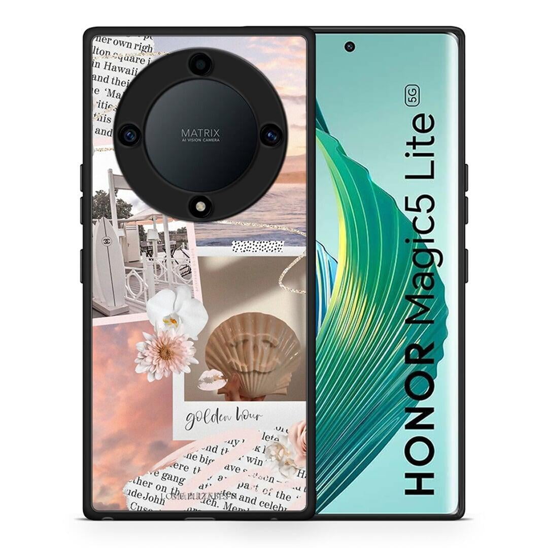 Θήκη Honor Magic5 Lite 5G / X9a Golden Hour από τη Smartfits με σχέδιο στο πίσω μέρος και μαύρο περίβλημα | Honor Magic5 Lite 5G / X9a Golden Hour Case with Colorful Back and Black Bezels