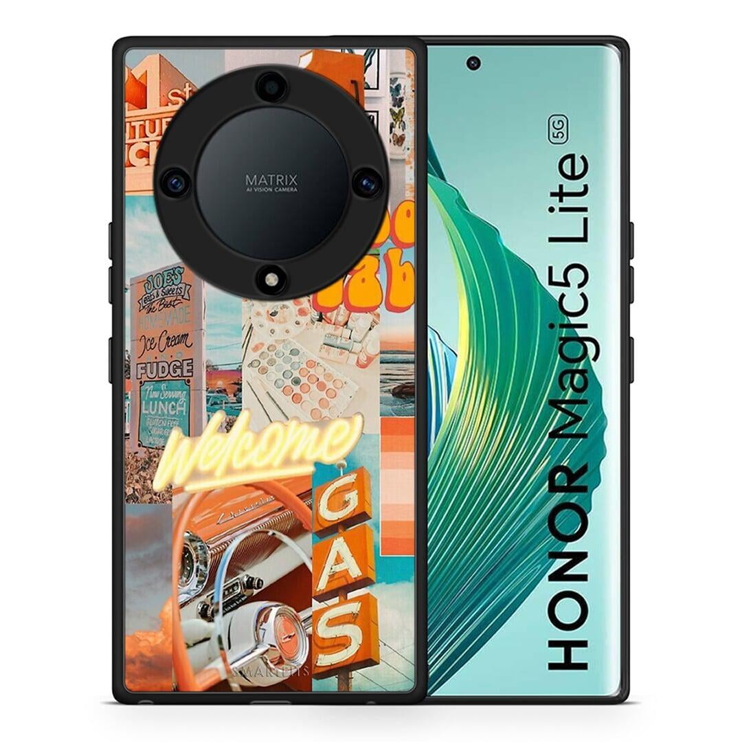 Θήκη Honor Magic5 Lite 5G / X9a Groovy Babe από τη Smartfits με σχέδιο στο πίσω μέρος και μαύρο περίβλημα | Honor Magic5 Lite 5G / X9a Groovy Babe Case with Colorful Back and Black Bezels