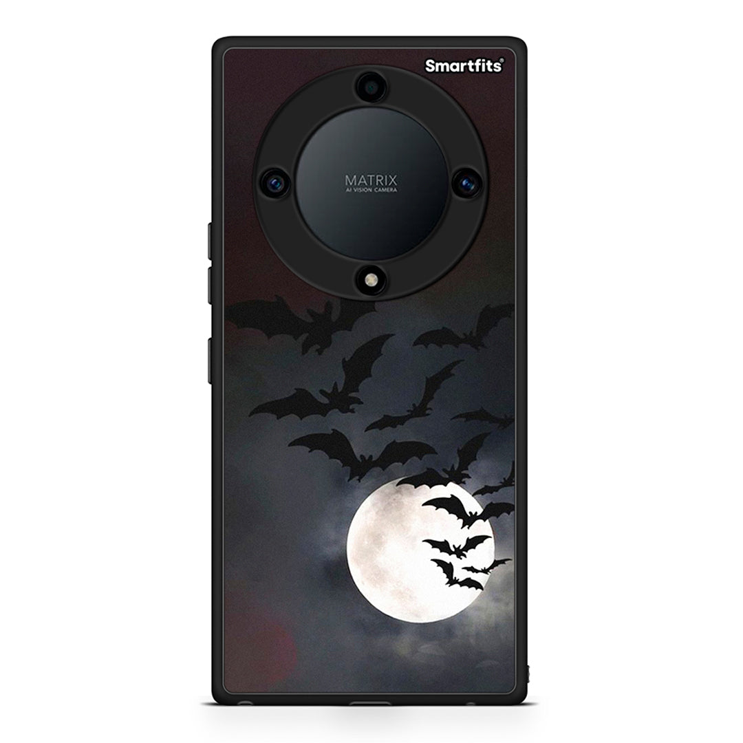 Θήκη Honor Magic5 Lite 5G / X9a Halloween Bat Night από τη Smartfits με σχέδιο στο πίσω μέρος και μαύρο περίβλημα | Honor Magic5 Lite 5G / X9a Halloween Bat Night Case with Colorful Back and Black Bezels