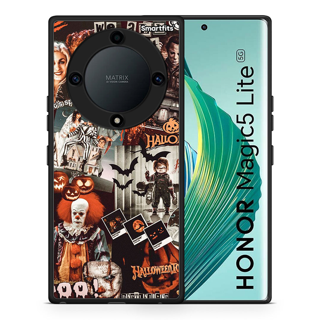 Θήκη Honor Magic5 Lite 5G / X9a Halloween Spooky Season από τη Smartfits με σχέδιο στο πίσω μέρος και μαύρο περίβλημα | Honor Magic5 Lite 5G / X9a Halloween Spooky Season Case with Colorful Back and Black Bezels