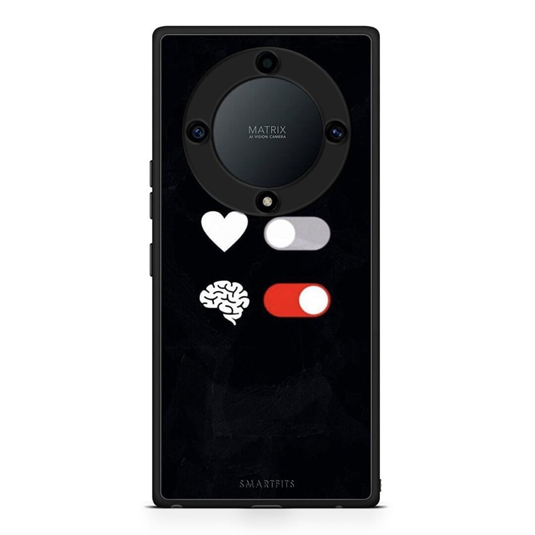 Θήκη Honor Magic5 Lite 5G / X40 / X9a Heart Vs Brain από τη Smartfits με σχέδιο στο πίσω μέρος και μαύρο περίβλημα | Honor Magic5 Lite 5G / X40 / X9a Heart Vs Brain Case with Colorful Back and Black Bezels