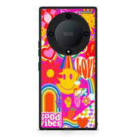 Thumbnail for Θήκη Honor Magic5 Lite 5G / X40 / X9a Hippie Love από τη Smartfits με σχέδιο στο πίσω μέρος και μαύρο περίβλημα | Honor Magic5 Lite 5G / X40 / X9a Hippie Love Case with Colorful Back and Black Bezels