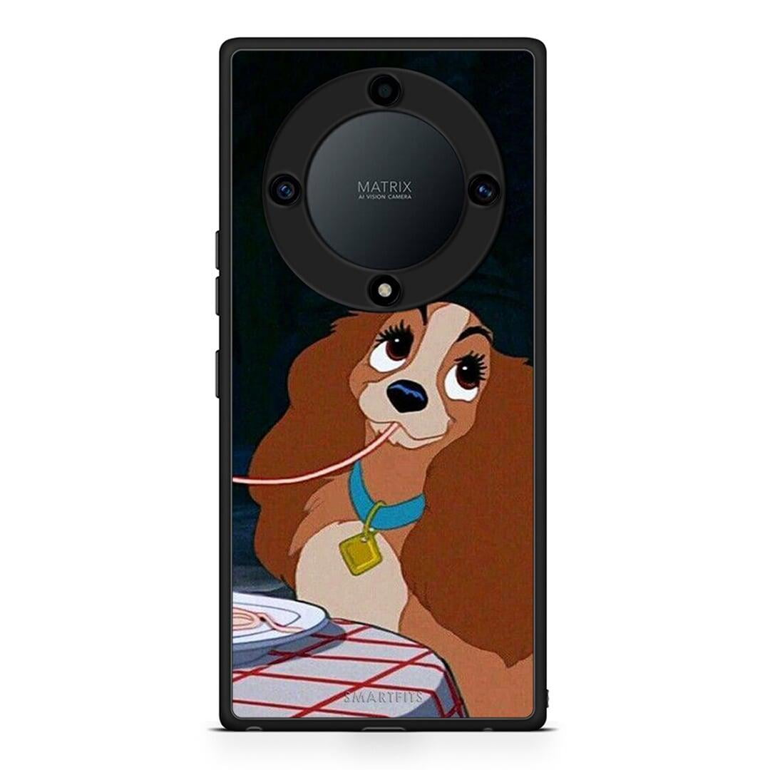 Θήκη Honor Magic5 Lite 5G / X40 / X9a Lady And Tramp 2 από τη Smartfits με σχέδιο στο πίσω μέρος και μαύρο περίβλημα | Honor Magic5 Lite 5G / X40 / X9a Lady And Tramp 2 Case with Colorful Back and Black Bezels