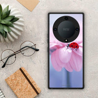 Thumbnail for Θήκη Honor Magic5 Lite 5G / X9a Ladybug Flower από τη Smartfits με σχέδιο στο πίσω μέρος και μαύρο περίβλημα | Honor Magic5 Lite 5G / X9a Ladybug Flower Case with Colorful Back and Black Bezels