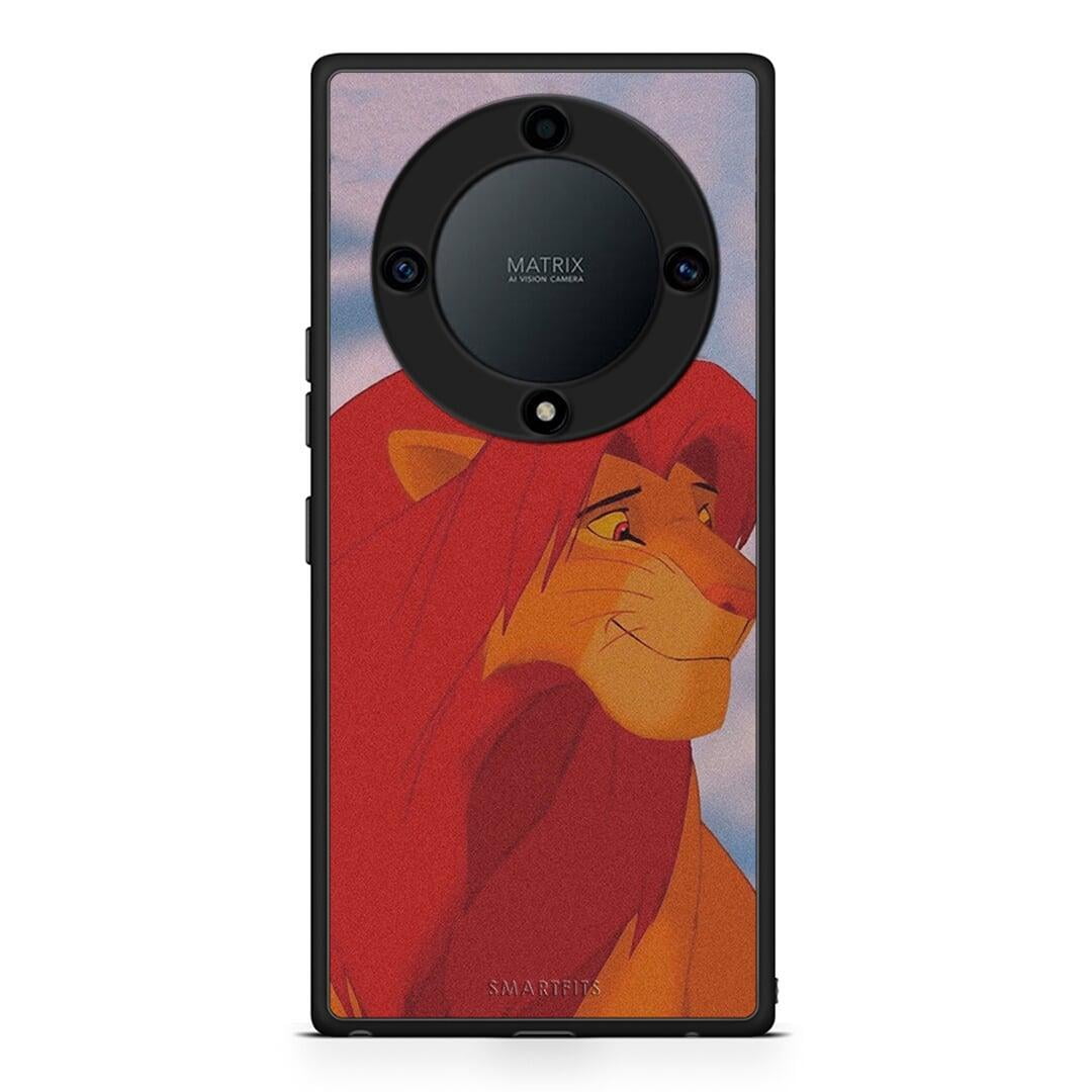 Θήκη Honor Magic5 Lite 5G / X9a Lion Love 1 από τη Smartfits με σχέδιο στο πίσω μέρος και μαύρο περίβλημα | Honor Magic5 Lite 5G / X9a Lion Love 1 Case with Colorful Back and Black Bezels