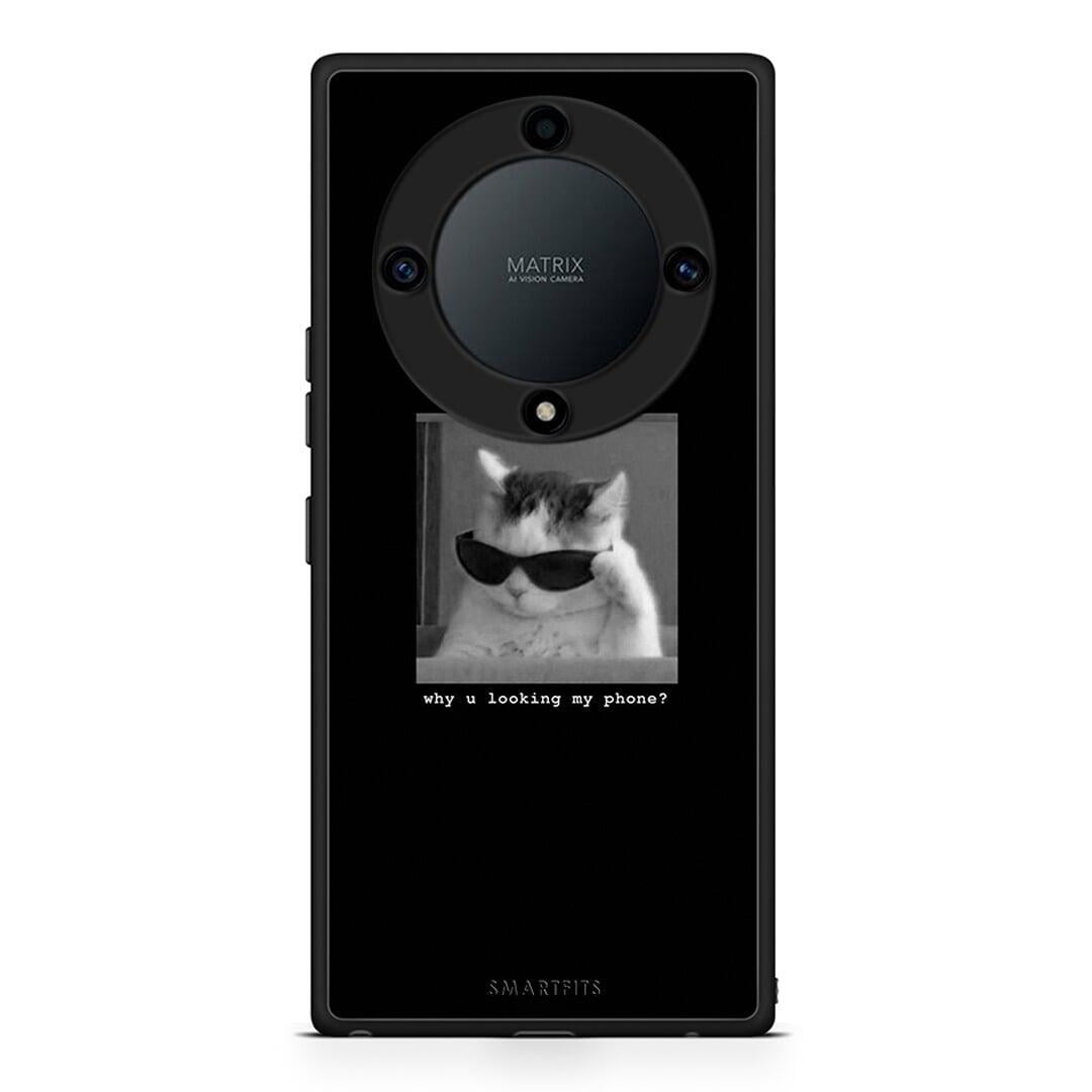 Θήκη Honor Magic5 Lite 5G / X40 / X9a Meme Cat από τη Smartfits με σχέδιο στο πίσω μέρος και μαύρο περίβλημα | Honor Magic5 Lite 5G / X40 / X9a Meme Cat Case with Colorful Back and Black Bezels
