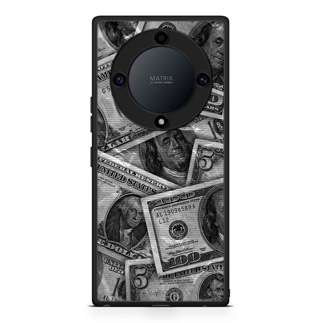 Θήκη Honor Magic5 Lite 5G / X40 / X9a Money Dollars από τη Smartfits με σχέδιο στο πίσω μέρος και μαύρο περίβλημα | Honor Magic5 Lite 5G / X40 / X9a Money Dollars Case with Colorful Back and Black Bezels