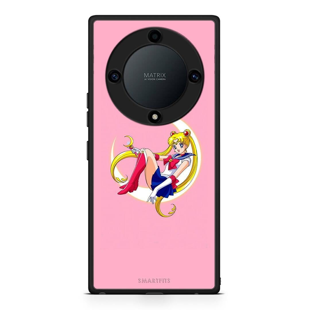 Θήκη Honor Magic5 Lite 5G / X9a Moon Girl από τη Smartfits με σχέδιο στο πίσω μέρος και μαύρο περίβλημα | Honor Magic5 Lite 5G / X9a Moon Girl Case with Colorful Back and Black Bezels