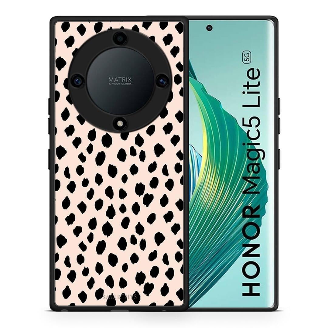 Θήκη Honor Magic5 Lite 5G / X9a New Polka Dots από τη Smartfits με σχέδιο στο πίσω μέρος και μαύρο περίβλημα | Honor Magic5 Lite 5G / X9a New Polka Dots Case with Colorful Back and Black Bezels