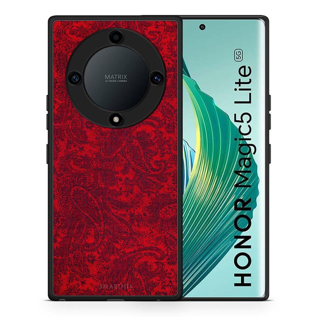 Θήκη Honor Magic5 Lite 5G / X9a Paisley Cashmere από τη Smartfits με σχέδιο στο πίσω μέρος και μαύρο περίβλημα | Honor Magic5 Lite 5G / X9a Paisley Cashmere Case with Colorful Back and Black Bezels