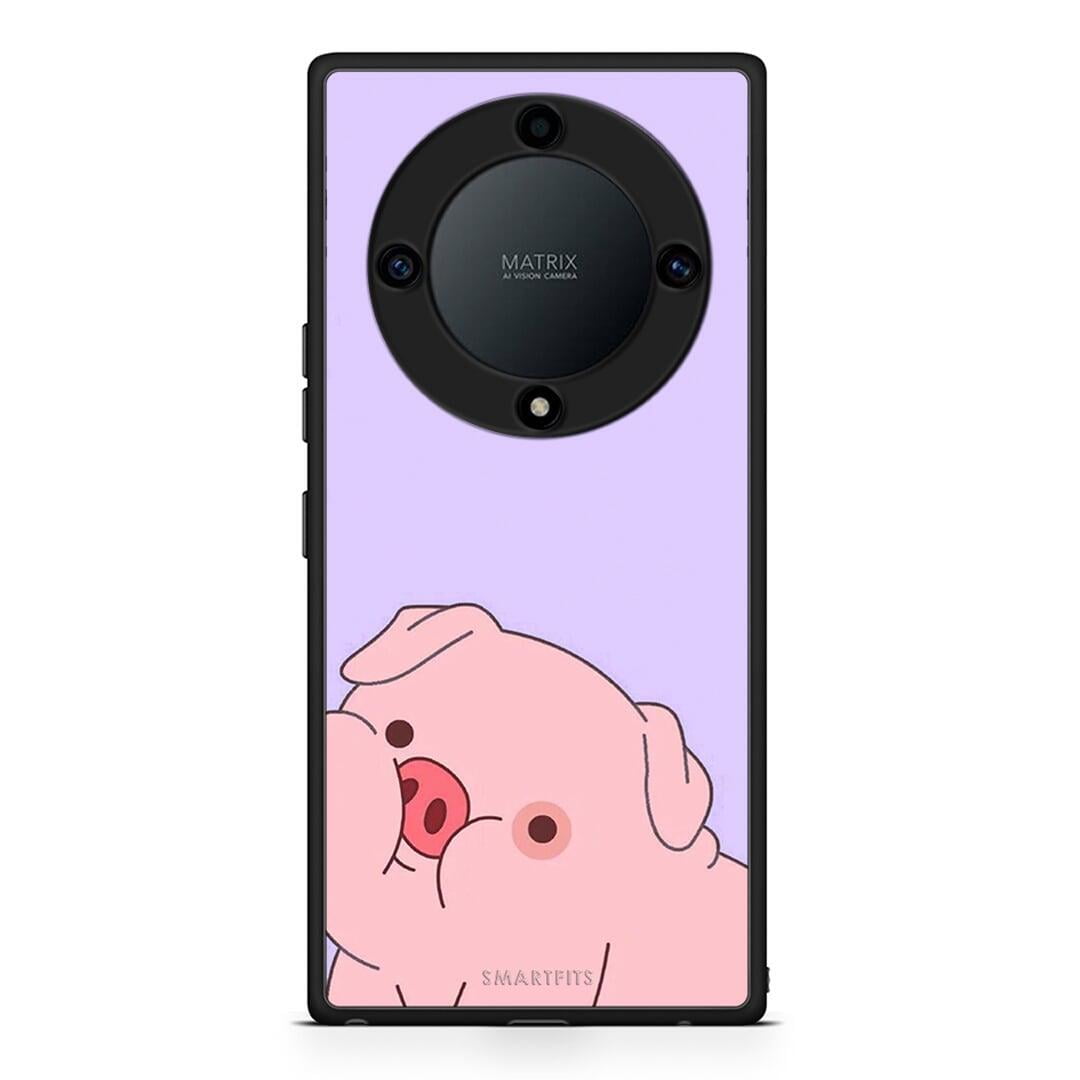 Θήκη Honor Magic5 Lite 5G / X9a Pig Love 2 από τη Smartfits με σχέδιο στο πίσω μέρος και μαύρο περίβλημα | Honor Magic5 Lite 5G / X9a Pig Love 2 Case with Colorful Back and Black Bezels