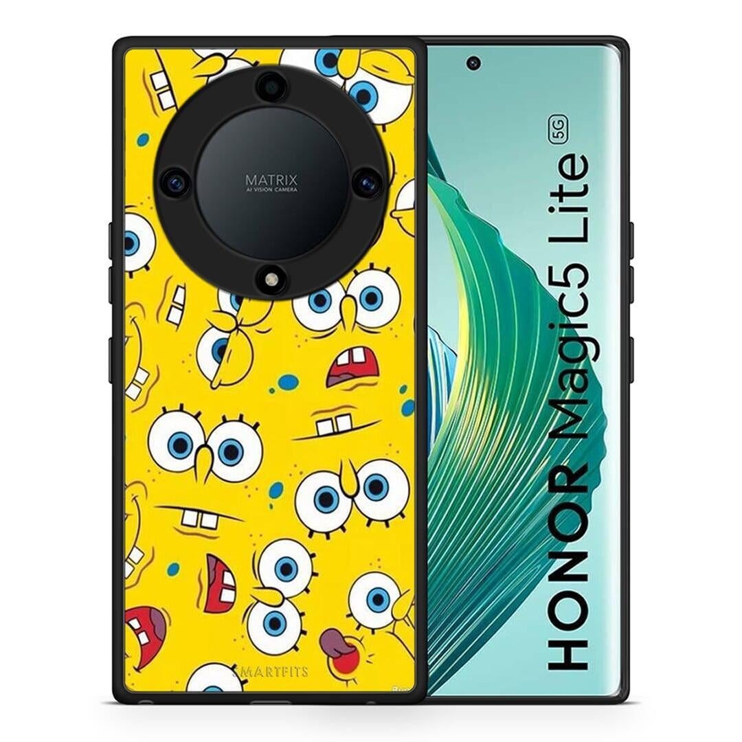 Θήκη Honor Magic5 Lite 5G / X40 / X9a PopArt Sponge από τη Smartfits με σχέδιο στο πίσω μέρος και μαύρο περίβλημα | Honor Magic5 Lite 5G / X40 / X9a PopArt Sponge Case with Colorful Back and Black Bezels